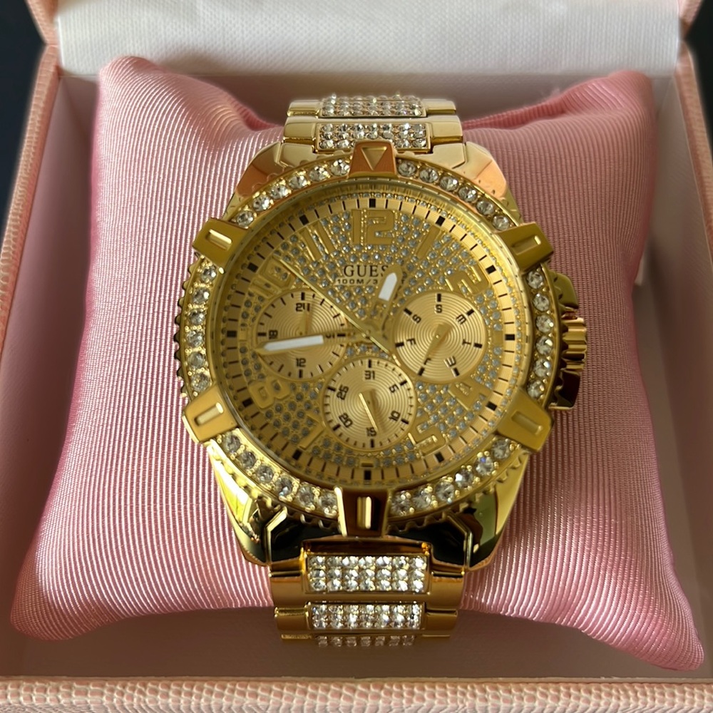 GUESS Women’s Chunky Gold Watch